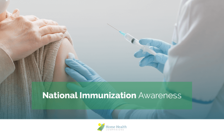 Graphic design making a reference to the National Immunization Awareness Month.